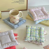 Popxstar  Home Decoration Coasters Dining Tables Square Insulation Pads Handmade Fabrics Heat-resistant Coffee Shop Tabletop Decoration
