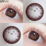 Popxstar 15mm Big Diameter Black Lenses 14.5mm Lenses  Colored Contact Lenses for Eyes Big Eye Lenses Natural Look Lenses