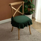 Velvet Fabric Ruffled Edge Cushion Thickened Tied Anti Slip Home Seat Cover Office Household Detachable Washable Seat Cushions