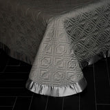 Popxstar  4Pcs European Luxury Brocade Silk Cotton Embroidery Bedding Set Soft Silky Duvet Cover Set With Quilted Bedspread Pillowcases