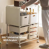 Popxstar Mobile Storage Trolley with Drawer Multi Layer Kitchen Shelf Oven Storage Rack Cart Cabinet Floor To Ceiling Dining-Side Cabinet