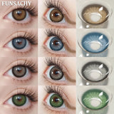 Popxstar  1 Pair Hot Selling Contact Lenses Colored Brown Lens for Eyes Gray Beauty Pupils Blue Color Eye Makeup Cosmetic Yearly