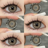 Popxstar  1 Pair 0~-6.00 degree Myopia Lenses Colored Contact Lenses with Prescription Lenses with Degree Green Lenses blue lenses