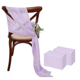Popxstar 12 Pcs 17x275cm Green  Chiffon Chair Sashes  Wedding Chair Covers Ribbon Wedding Party Aisle Chair Decor