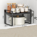 Layered Adjustable Kitchen Organizer Space Saving Stackable Kitchenware Storage Rack Non-slip Easy To Install