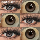 1 Pair Brown Color Contact Lenses Natural Eye Contacts Blue Colored Soft Lens Yearly Use Women Makeup Cosmetic Lenses
