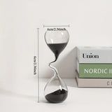 Popxstar  Glass Hourglass Sculpture Sand Timer Modern Desk Clock Indoor  Outdoor Decor for Living Room Bedroom Study Office