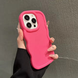 Popxstar Fashion Soft Curly Wave Case for iPhone 11 12 13 14 15 16 Pro Max 7 8 Plus X XR XS Shockproof Bumper Cover Capa Aesthetic