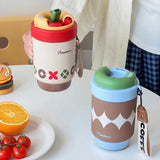 Twist-off Lid Double-drink Creative Coffee Cup High Appearance Level New Insulated Cup Portable, Cute and Simple Water Cup