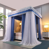 Four Season Quadrate Palace Mosquito Net with Frame Romantic Shading Bed Curtain Canopy Nets Three-door Bedcover Curtain