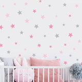 Popxstar Cartoon Stars Beige Wall Stickers Removable Nursery Wall Decals Poster Print Children Kids Baby Room Interior Home Decor Gifts