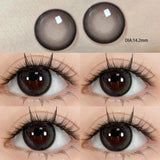 Popxstar  2pcs Yearly Contact Lenses Brown Large Diameter Prescription Myopia Contact Lens Student Animation Lens Beautiful Fast Shipping