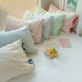 Popxstar  48x74cm Bow Pillow Cover Solid Color Soft Comfortable Covers Cotton Pillow Cover Cute Pillow Sham for Beds Home Decoration Gifts