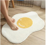 Popxstar Cashmere Imitation Wool Poached Egg Rug for Bedroom Anti-slip Floor Mat Ins Nordic Doormat Soft Comfortable Door Home  Carpet