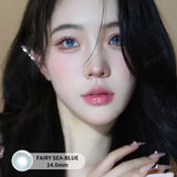 Popxstar 1 Pair Blue Beauty Contact Lenses for Eyes Natural Blue Pupil Eye Color Lens Colored Eye Lenses Myopia Contacts 14.0mm