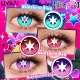 Popxstar Cosplay Anime Color Contact Lenses for Oshi No Ko Ai Ai Hoshino Rubi Ruby Akuamarin Kana Purple Lenses Red Lenses Pink Len