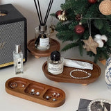 Popxstar Retro Japanese Solid Wood Tray Earring Jewelry Plate Perfume Shelf Cosmetics Storage Entrance Key Storage Tray Home Decorations