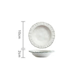 Popxstar  Sesame Glazed Lace Ceramic Plate Nordic Modern Relief Craft Dinner Set Plate and Dishes Fruit Salad Bowl Afternoon Tea Tableware