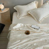 Popxstar  Ultra-high-end 100% Lyocell Jacquard Summer Blanket Set or 1 Pcs Natural Plant Fabric Cooling Quilt Mulberry Silk Fill Comforter