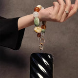 Popxstar  Korean Retro Bead Bracelet For iPhone Phone Strap Charm Chain Knot Cellphone Lanyard Keychain Bag Earphones Pendant Accessories