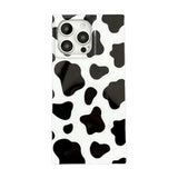 Fashion Cow Stripe Pattern Glossy Back Cover For iPhone 13 14 15 16 17 Pro Max Phone Case