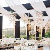 Popxstar White Wedding Dress Ceiling Drapes Roof Canopy Decor Draping Fabric Chiffon Curtain for Party Ceremony Stage Hotel Decoration