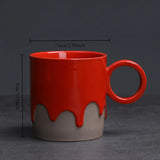 Creative Retro Coarse Ceramic Flow Glazed Coffee Cup Plate Set Latte Cup Home Makeup Cup