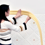 Popxstar 2.3m 3D pattern waterproof self-adhesive wallpaper decorative line skirting line decoration living room wall border sticker