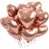 Popxstar 10pcs 18inch Heart Foil Balloons Pink Sage Green Heart Balloon for Birthday Party Valentines Day Wedding Anniversary Decorations