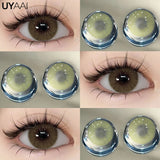 Popxstar  1 Pair Colored Contact Lenses for Eyes Natural Fashion Lenses Gray Beauty Pupils Blue Eye Lenses Cosmetics Soft Lenses