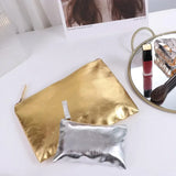 Popxstar PU Leather Zipper Storage Bag Multifunctional Outdoor Portable Coin Key Organizer Card Holder Silver Coin Purse Wallet Travel