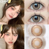 2PCS Color Contact Lenses With diopters Korean Lens Health & beauty Pupil Large Diameter Milk Treasure Bead Free Delivery