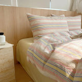 Single Double Exquisite Stripe 1Duvet cover+2Pillowcases 100%Cotton Experience Hotel-Like Comfort with Unparalleled Softness