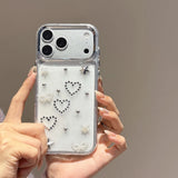 Popxstar  3D Star Cute Heart Bling Glitter Shockproof Phone Case for iPhone 17 16 15 14 13 12 11 Pro Max Plus Transparent Bumper Cover