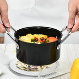 Popxstar  Carbon Steel Bean Pot Camping Cookware Set Noodle Pot Outdoor Dutch Oven Saucepan Soup Pot for Hiking/BBQ Portable Cookware Gift