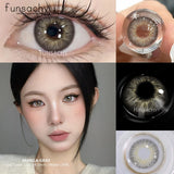 Popxstar  1 Pair Big Eyes Colored Contact Lenses Natural Brown Eyes Lens Gray Pupils Eyes Makeup Korean Style Contact Yearly Use