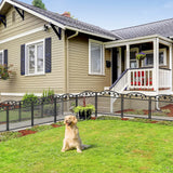 5Panels Decorative Garden Fence Animal Barrier with Safety Latch Arched Flower Bed Edging for Yard Patio Outdoor Decor Metal Border Panel Fencing