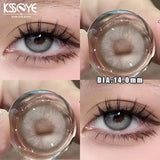 Popxstar  2Pcs Korea Colored Contact Lenses Prescription Myopia Degree -0.00 to-8.00 Blue Makeup Soft Lens Eye Beauty Pupil Lan Cat