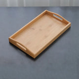 Popxstar  Solid Color Wooden Rectangular Dinner Plate Western Food Rectangular Square Snack Dessert Serving Tray Restaurant Bar Household