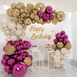 Popxstar Metal Rose Pink Balloon Garland Arch Kit Boho Sand White Wedding Birthday Party Balloons Gender Reveal Baby Shower Decorations