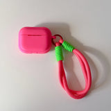 Popxstar  korea cute candy color silicone headphone cover case for airpods 4 2024 simple fall prevention lanyard for airpods 1 2 3 pro 2