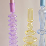 Popxstar Glass Candle Holders Nordic Decor Taper Candle Holder Candlesticks for Home Wedding Room Decoration Party Vase Home Decor