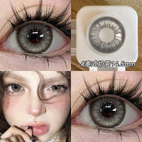 Popxstar  2Pcs Korea Colored Contact Lenses Prescription Myopia Degree -0.00 to-8.00 Blue Makeup Soft Lens Eye Beauty Pupil Lan Cat