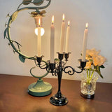 Popxstar  3Arm 5arm Metal Candelabra Candlestick Silver Golden Black European Elegant CandleHold for Centro De Mesa Decorativo De Comedor