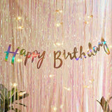 Popxstar  2x1M Glitter Tinsel Fringe Curtains Transparent Colorful Foil Curtain Party Background Birthday Bachelorette Wedding Decorations