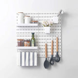 Popxstar Pegboard Wall Panels Pegboard Wall Organizer Mounting Display Diy Pegboard Kit Tool Storage Panel Board Rack Bathroom Kitchen