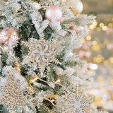 Popxstar Glitter Christmas Ice 3D Snowflake Xmas Tree Hanging Ornaments Star Wreath Pendants For Home Noel Christmas Decoration New Year