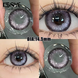 Popxstar  2Pcs Purple Colored Contact Lenses Myopia Degree -0.00 to -8.00 Nature Black Gray Makeup Soft Lens Blue Eye Beauty Pupil