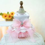 Cute High-end Formal Dress Pet Clothes Puff Chiffon Skirt Wedding Dress for Dogs Skirt Princess Dog  York Clothes Pet Cat Dress