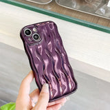 3D Water Ripple Pattern Phone Case For IPhone 17 16 15 14 13 12 Pro Max Soft Shockproof Back Cute Lens Protection Cover Funda